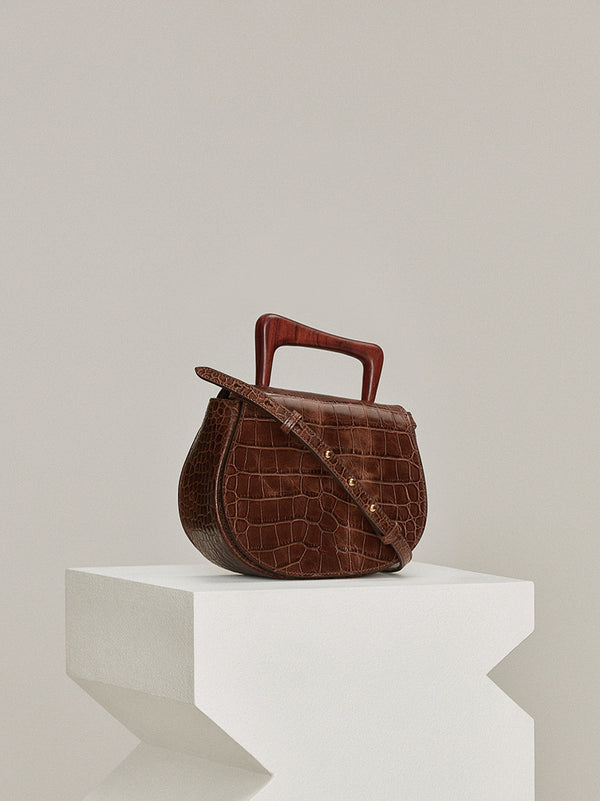 Solange Shoulder Bag - Croco Brown